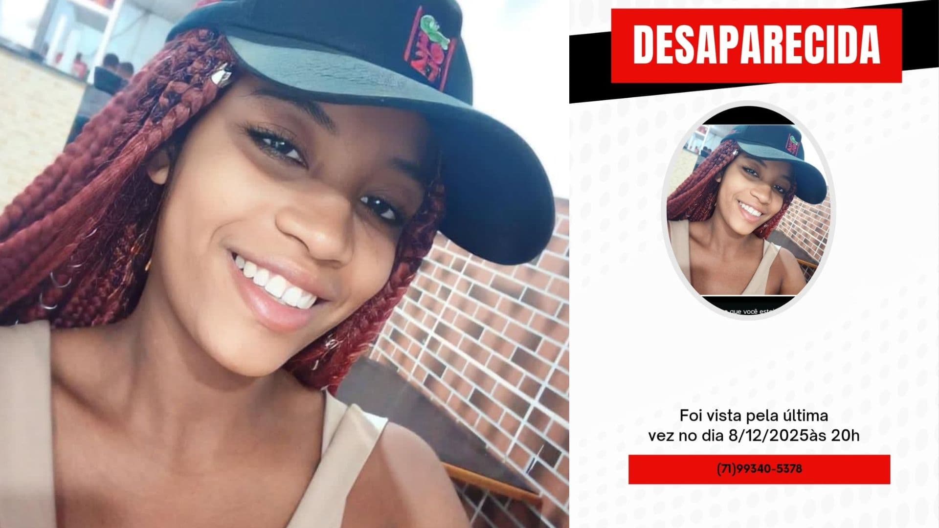 Imagem de DESAPARECIDA: família procura jovem de 20 anos que sumiu desde o último domingo (8) em Salvador